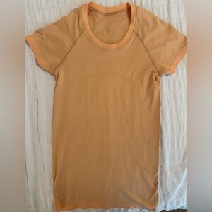 Lululemon Orange Swiftly Tech Short Sleeve Crew